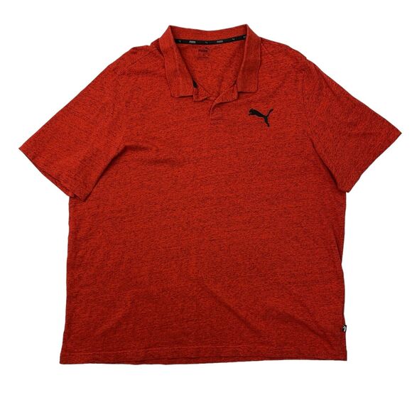 Puma Polo Shirt Mens XXL 2XL Red Essential Heather Short Sleeve Performance Golf - Picture 1 of 10